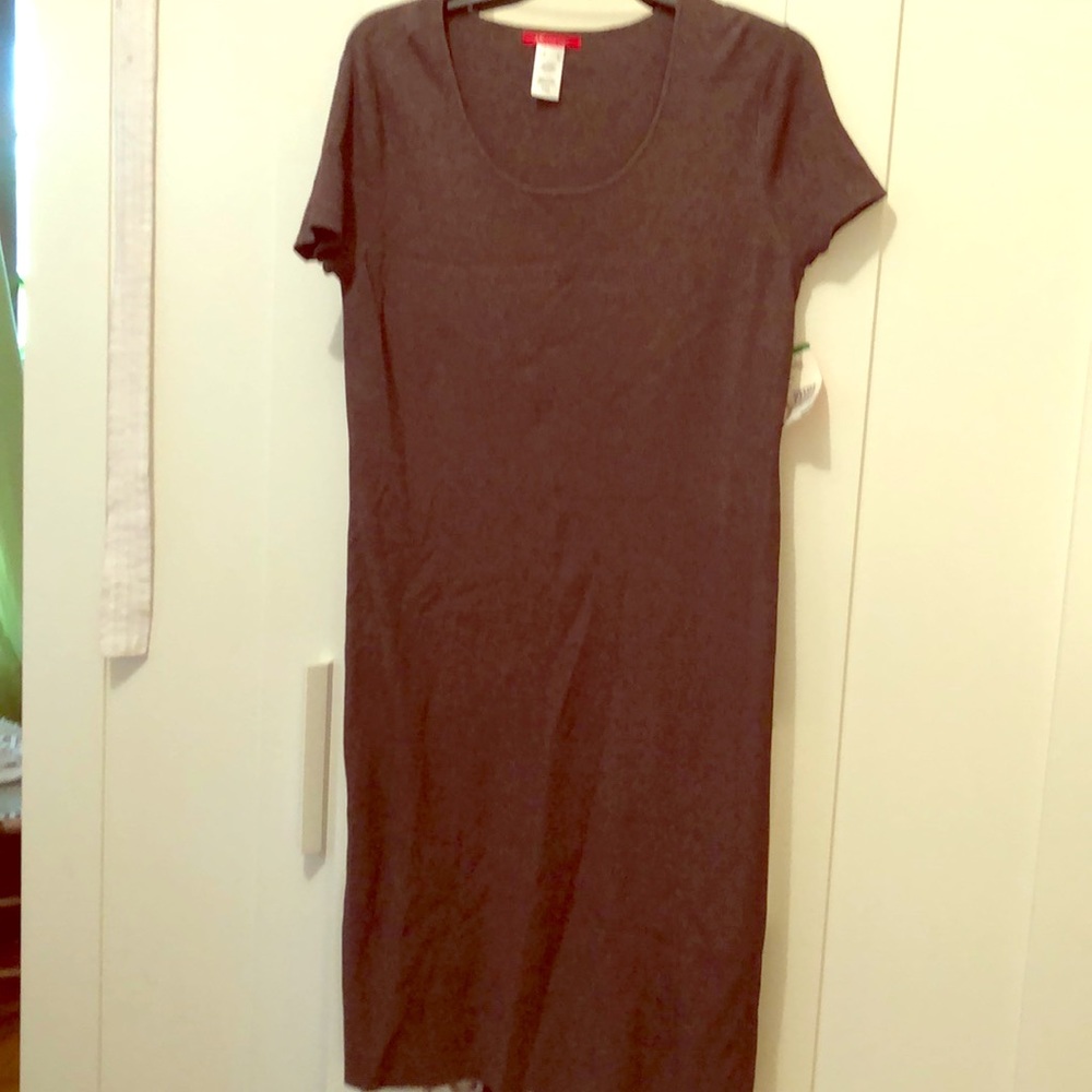 Short sleeve rayon/nylon blend dress